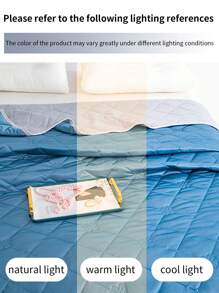 1 Piece Solid Color Cooling Blanket With Diamond Check And Floral Print, Minimalist Fashion / Cooling Material / Quilted Reinforced Edges / Provide Cool And Comfortable Touch For Hot Sleepers, Machine Washable Lightweight And Portable, Suitable For A Variety Of Scenarios, Including Bedroom, Office, Living Room, Sofa