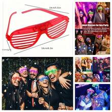 24-Piece Glasses Patriotic Glasses Party Gifts Carnival Neon Shutter Sunshade Hat Glowing Sunglasses Suitable For Glow-In-The-Night Parties, Weddings, Birthdays, Concerts And New Year Carnival!