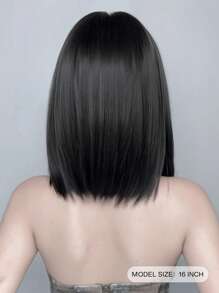 NAMM Parrucca corta dritta di 14 pollici alla moda per donne, parrucca con capelli corti e dritti di colore rosso con frangia, fibra resistente al calore, parrucca intera per costumi di Ognissanti, uso quotidiano in ufficio, cosplay, celebrazioni di Sakura, glamour e feste, streetwear, fotografia, accessori regalo per ragazze