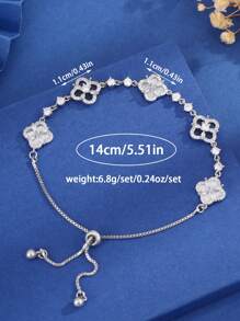 1 pièce Bracelet délicat à perles de trèfle, bijou de mode polyvalent et de luxe pour femmes