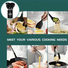 12/14 pièces Set d'ustensiles de cuisine en silicone, Set d'ustensiles de cuisine, Set d'outils de cuisine, Set de fournitures de cuisine, comprend un seau de rangement, une spatule de cuisson anti-adhésive, des pinces, des ustensiles de cuisine lavables modernes, des essentiels de cuisine, cadeau de Noël/Halloween