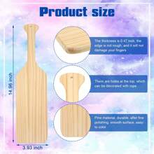 Paquete de 4 paletas griegas de madera de pino natural, paletas de pino macizo, paletas de madera sin tratar para proyectos de manualidades y decoración DIY, decoración de oficina, manualidades, regalo personalizado