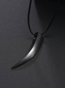 1 Pc Punk Hip Hop Stainless Steel Crescent Tooth Spike Pendant Necklace Men Women Fashion Wolf Tooth Chain Necklace Jewelry