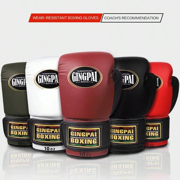 GINGPAI Professional Boxing Gloves For Adults, MMA Muay Thai Punching Bag Training Gloves For Men & Women, Breathable For Teenagers