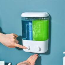 1 pieza Dispensador de jabón montado en la pared, dispensador de loción/champú tipo exprimible, botella de champú, recipiente de jabón líquido montado en la pared para hotel, decoración de baño del hogar, decoración de otoño, regreso a la escuela