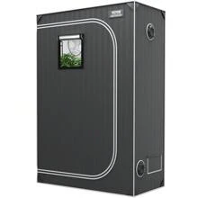 KOMHTOM Growzelt, hochreflektierendes 2000D Mylar-Gewächszelt für Hydrokulturen mit Sichtfenster, Werkzeugtasche und Bodenwanne, Indoor-Growzelt für Hydrokultur und Indoor-Pflanzenzucht, 122 x 61 x 183 cm, Schwarz
