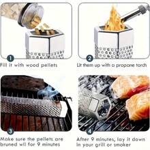 1pc Stainless Steel Hexagonal Barbecue Chimney, Outdoor Grill Accessory, No Electricity Required, Food-Contact Safe