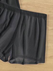 Conjunto De 2 Piezas Con Blusa Y Pantalones Cortos Para Mujer - Negro - Ver 7