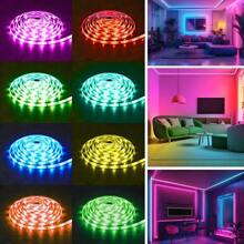 1m/20m Fita de Luz LED RGB Alimentada por USB, Controle Remoto de 24 Teclas, 16 Cores Ajustáveis, Lâmpadas Decorativas Flexíveis de LED 5050