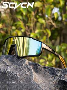 SCVCN SCVCN Y2K Mode-Sonnenbrillen, Fahrradbrillen, Mountainbike Rennrad Outdoor Sport Radfahren Angeln Laufen Golf Strand Baseball Einteilige Linsen Brille, schwarzer Rahmen