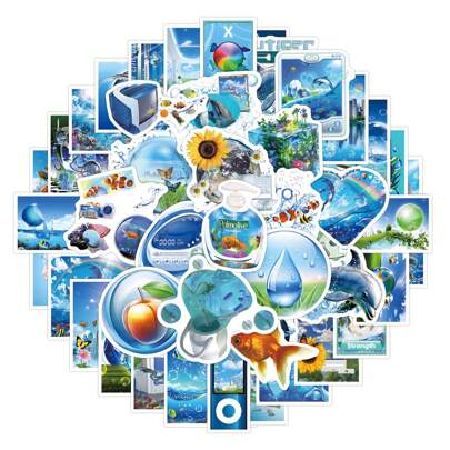 55Pcs Frutiger Aero Stickers Aesthetic Stickers 21st Vintage Stickers Frutiger Aero Decor 2000s Stickers Decoration Vinyl Waterproof Stickers For Water Bottle,Computer,Laptop,Phone,Luggage,Notebook,Fridge