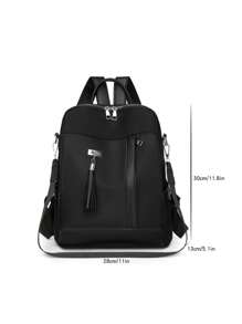 Fashionable Tassel Pendant Large Capacity Multi-Pocket Versatile Casual Travel Backpack For Women, Handheld