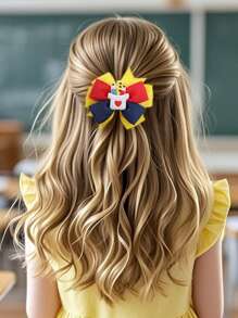 Set de 2 piezas/6 piezas de lazos de tela coloridos para el cabello de niñas de regreso a la escuela, accesorios con forma de lápiz, lazos para el cabello, accesorios lindos para el cabello para niños y niñas pequeñas, regalos para fiestas