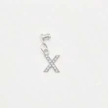 1pc Diamond Encrusted 26 English Letter Charm, Suitable For Silicone Watch Band Decoration