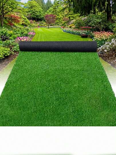 1pc Artificial Grass Carpet, Fake Lawn Turf, Outdoor Football Field Runway Barrier, Christmas