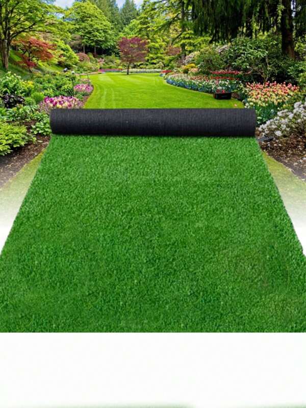 1pc Artificial Grass Carpet, Fake Lawn Turf, Outdoor Football Field Runway Barrier, Christmas