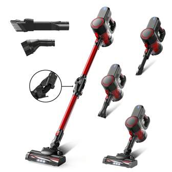 TEXOUS Cordless Stick Vacuum Cleaners 4000mAh 12KPa 35mins With Foldable Tube Washable Filter Powerful Lightweight Vacuum Cleaner For Home Carpets Floors Pet Hair