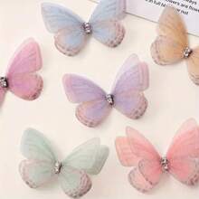 50 Stück Mini Stoff Schmetterlinge, 3D realistische pastellfarbene Schmetterling Dekorationen, geeignet für DIY Handwerke, DIY Handarbeit, Nail Art, Fotografie Requisiten, Stirnbänder, Haarklammern, Bouquetdekoration, Schmuckherstellung, Heimdekoration, Partydekoration, Hochzeit, Ostern, Erntedank, Garten, beste Geschenkwahl
