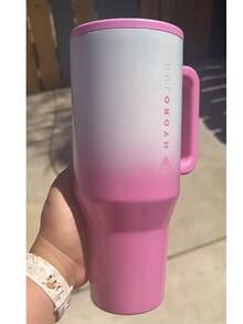 hydrojug Original Traveler - 32oz 40oz Water Bottle With Handle & Flip Straw - Fits In Cup Holder, Leak Resistant Tumbler-Reusable Insulated Stainless Steel & Rubber Base - Gifts For Women & Men, - Gradient Powder - View 3