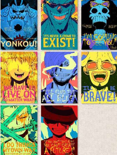 ملصق ملك الثيفيس أنمي حول قبعة مجموعة فينتيج ستراو Zoro ملصق حائط للطلاب غرفة النوم ديكوري ديكورات الحائط، هدايا العودة إلى المدرسة