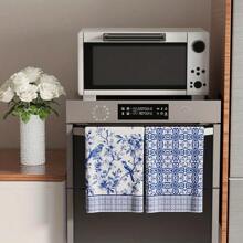 2 Pieces Set Of Kitchen Towels With Classic Retro Color Patterns Of Blue And White Porcelain, Blue And White, Soft And Absorbent Decorative Polyester Dishwashing Towels, Machine Washable, Size 40 * 60cm, Suitable For Decoration In Kitchens, Restaurants, Family Banquets And Parties, And Can Also Be Given As Gifts.
