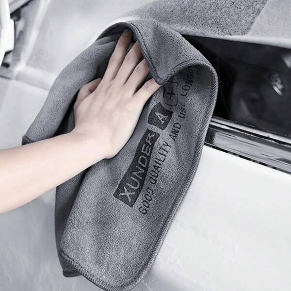 6pcs Luxury Microfiber Car Washing Towel, Soft Drying Cloth For Car Body With Double Layer Of Thickened And Highly Absorbent Plush