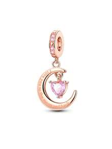 镀银吊坠皇冠包咖啡戒指巧克力玫瑰爱心玫瑰金系列吊坠吊坠球适用于手链DIY女士饰品 - 銀色 - 查看 17