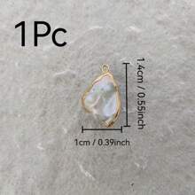 1pc Natural Freshwater Baroque Golden Edged Single Pearl Pendant, Asymmetrical Shape Flower Petal Pearl Pendant, Handmade DIY Jewelry Accessory, Suitable For Earrings, Necklaces Jewelry DIY Craft