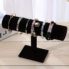 Luxuriöser Samtausstellungsständer für Armbänder und Halsketten, geeignet für Nachtmärkte und Stände, auch für die Präsentation von Uhren, Fußkettchen und anderen Schmuckstücken, Schmuckständer zur Präsentation von Halsketten, Armbändern, Uhren - stabiler Kunststoff-Ovalorganizer mit schwarzer samt-ähnlicher Oberfläche, vielseitige Aufbewahrung für den Schreibtisch für Frauen, Valentinstag, Geburtstag Geschenk, Halsketten Präsentationsständer, elegante Präsentation, stabile Baukonstruktion