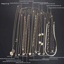 Conjunto de collares apilables simples para mujer, collares con colgante de mariposa, corazón, estrella, perla y Luna, joyería Bohemia, regalos 2025 U3GJ - 6340402HB - Ver 3