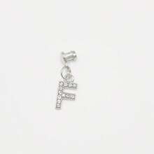 1pc Diamond Encrusted 26 English Letter Charm, Suitable For Silicone Watch Band Decoration