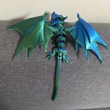 1pc Laser Holographic 3D Printed Flying Dragon With Joints Model, Gift Chinese Dragon Creative Collection Aquarium Decoration, Home Decor Room Decoration Gothic