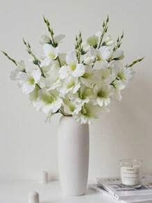 12Pcs 21.65Inch Artificial Magnolia Flowers Artificial Narcissus Silk Flowers For Home Decor Living Room Decor, Wedding Decor Wedding Bouquet, Table Decor, Vase Flower Arrangement Decor, Outdoor Garden Decor, Courtyard Corridor Decor, Romantic Theme, Summer Decor, Birthday Gift, Graduation Gift