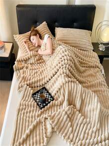 1 Stück gestreifter, weicher & bequemer Fleecedecke, passend für Sofa, Bett, Schlafzimmerdekoration, Herbstsaison, Weihnachten & Halloween