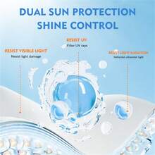 美白防晒霜SPF50 PA+++清爽不油腻保湿防水防晒霜面部防紫外线遮瑕 - 藍白色 - 查看 5