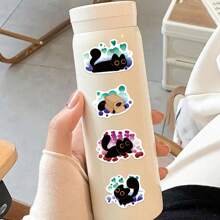 50 Stück Stolze schwarze Katzen Aufkleber Vinyl ästhetische Aufkleber für Scrapbooking, Journaling, Laptop, Stoßstange, Skateboard, Wasserflaschen, Computer, Handy, Cartoon, Schutzhelm, Auto, Schulmaterial, Rückkehr zur Schule