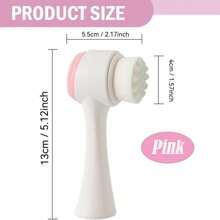 قطعة واحدة فرشاة تنظيف الوجه اليدوية ذات الوجهين، فرشاة تقشير الوجه، فرشاة تنظيف الوجه بشعيرات ناعمة، ممسحة للتدليك وتنظيف البشرة