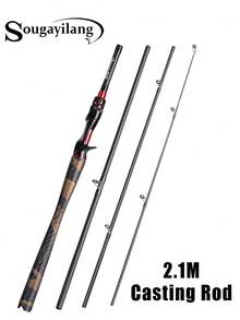 SOUGAYILANG 4节高碳超轻鱼竿（1.8米-2.1米），配不锈钢导环和石墨轮座，提供旋转和抛竿型号 - 彩色 - 查看 16
