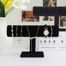 Luxuriöser Samtausstellungsständer für Armbänder und Halsketten, geeignet für Nachtmärkte und Stände, auch für die Präsentation von Uhren, Fußkettchen und anderen Schmuckstücken, Schmuckständer zur Präsentation von Halsketten, Armbändern, Uhren - stabiler Kunststoff-Ovalorganizer mit schwarzer samt-ähnlicher Oberfläche, vielseitige Aufbewahrung für den Schreibtisch für Frauen, Valentinstag, Geburtstag Geschenk, Halsketten Präsentationsständer, elegante Präsentation, stabile Baukonstruktion
