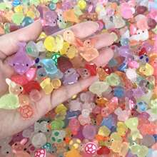 50pcs Glow-In-The-Dark Mini Blind Bags, ABS Luminous Animal & Mushroom Figurines, Aquarium, Toy House, Fairy Garden Decor, Home Decor, Mystery Gift Bags, Party Favors, Easter Decorations, Easter Gifts