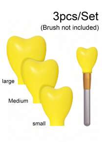 3pcs/Set Heart-Shaped Silicone Makeup Brush Protectors, Anti-Dust Storage & Protection Case, Brush Guards To Prevent Frizz,Makeup Brush Dust Protective Cover, Suitable For Travel, Vacation,Makeup Table, Dormitory,Ideal For Women, Daughters, Sisters, Teachers