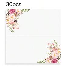 10/20/50pcs Pink Peony Tent Cards, Floral Table Seating Place Cards, Buffet Food Labels, Name Guide Cards, Folding Number Seat Assignment Tags, Suitable For Baby Shower, Wedding, Party, Banquet - Multicolor - View 17