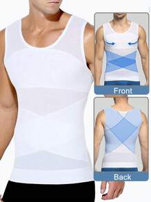 Slimming Mens Tummy Control Shapewear Vest Belly Gynecomastia Boobs Abdomen Compression Shirts Tank Top Underwear Waist Trainer Body Shaper Undershirts Training Sports Gym Workout Fitness