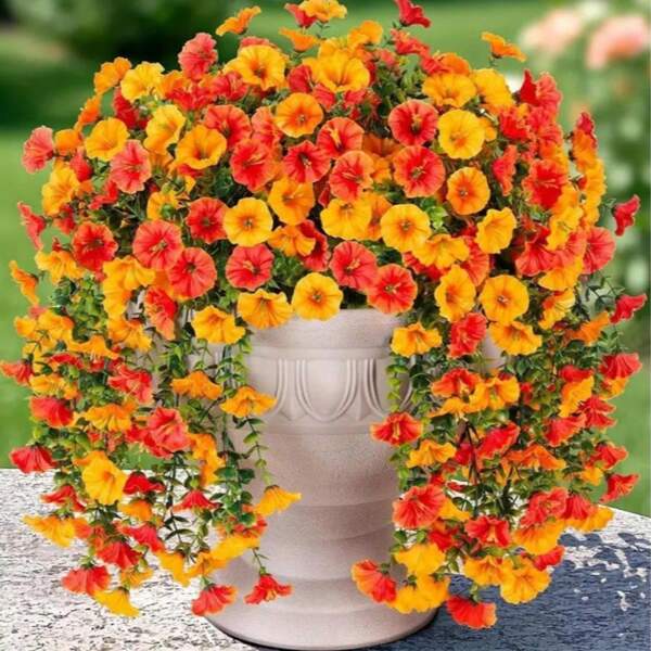 2pcs/Set Autumn Mixed Color Bindweed Vine Wall Hanging, 69-Mesh Outdoor Patio/Yard Wall Decor