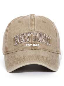 1pc Unisex Embroidered "NEW YORK" Washed Baseball Cap, Adjustable Casual Sun-Protection Snapback Hat - Multicolor - View 7