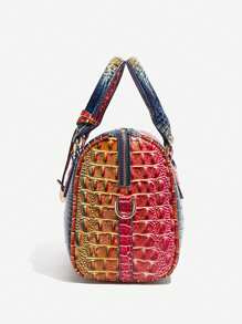 Luxusmarken Tasche 2025 Neue Damenhandtasche mit großer Kapazität, zweifarbiger Krokodil Textur Schultertasche, Nischen Design Reisekissen Umhängetasche, Stil und Muttertasche