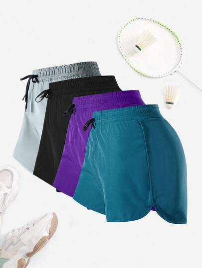 女士夏季运动短裤休闲健身骑行短裤时尚透气弹力抽绳瑜伽短裤跑步健身户外短裤