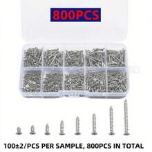 Kit surtido de tornillos autorroscantes M2, kit surtido de tornillos autorroscantes, juego de tuercas de bloqueo, tornillos para madera, juego de tornillos