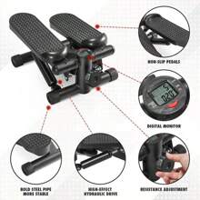 Mini stepper compacto para uso doméstico: entrenamiento cardiovascular eficaz para piernas, glúteos y resistencia con resistencia ajustable y pantalla de entrenamiento digital
