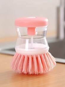 Push-Type Automatic Liquid Filling Pot Washing Brush Does Not Stick To Oil And Does Not Damage Pots And Dishes. Multifunctional Kitchen Decontamination Cleaning Brush With Non-Slip Handle